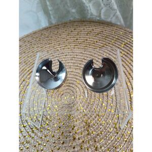 Condiment Metal Chrome Plated Lids 2 in the Set